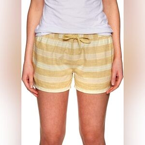 Patagonia W's Island Hemp Baggies Shorts Small Yellow Pink Stripe